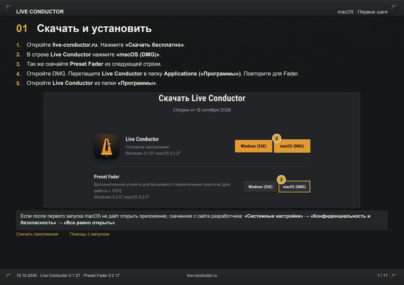 Первая страница инструкции для macOS